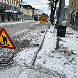 Tillfällig vattenledning på Värmlandsvägen